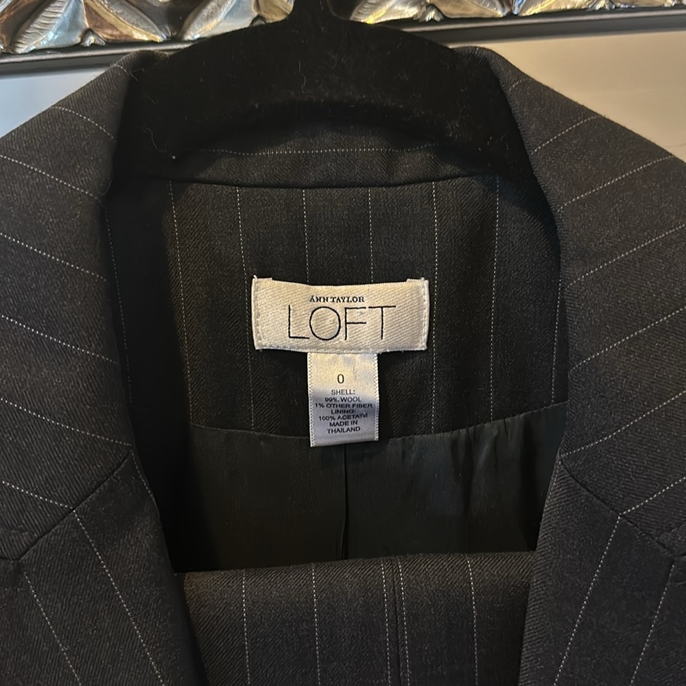 Ann Taylor Loft Women’s dark gray pinstripe suit